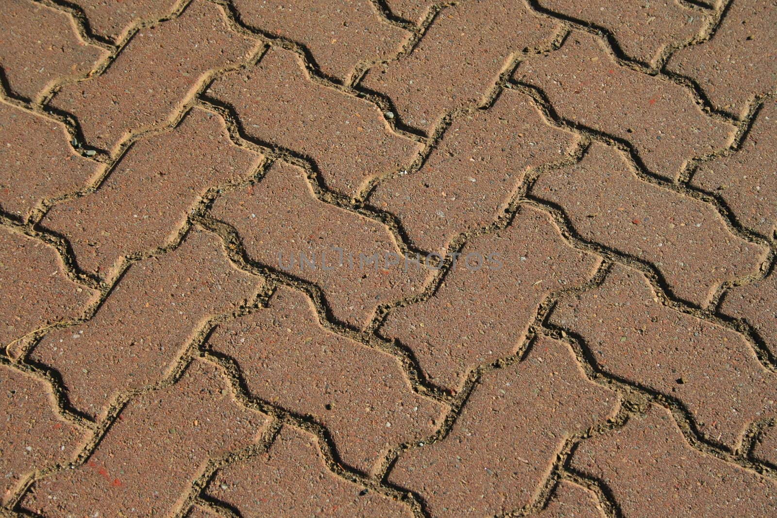 Close up of the paving stones showing unique design.
