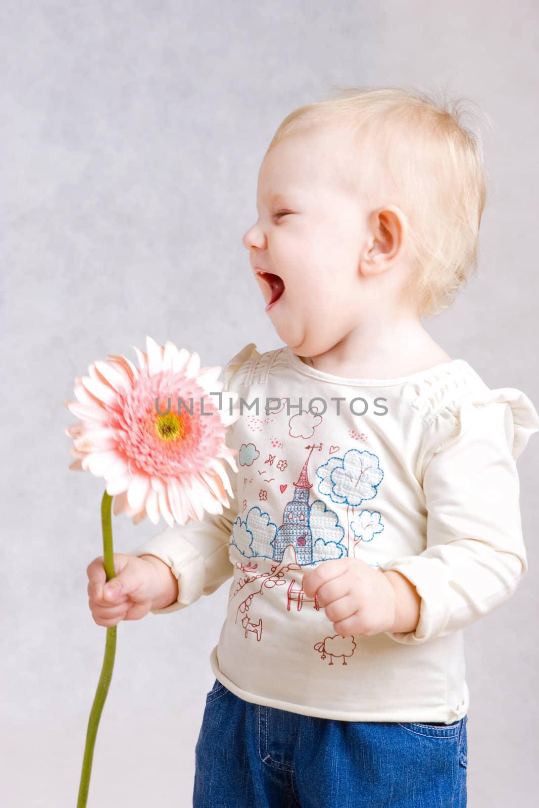 laughing with flower by vsurkov