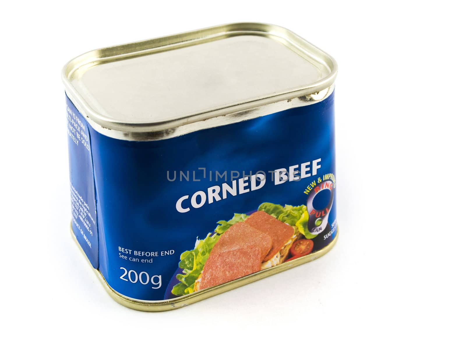 Corned Beef Tin Can on White Background