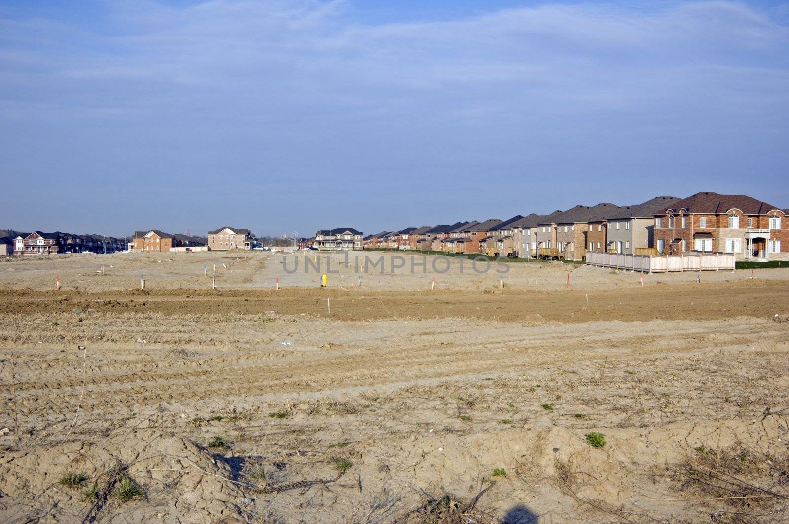 New houses and house's construction sites