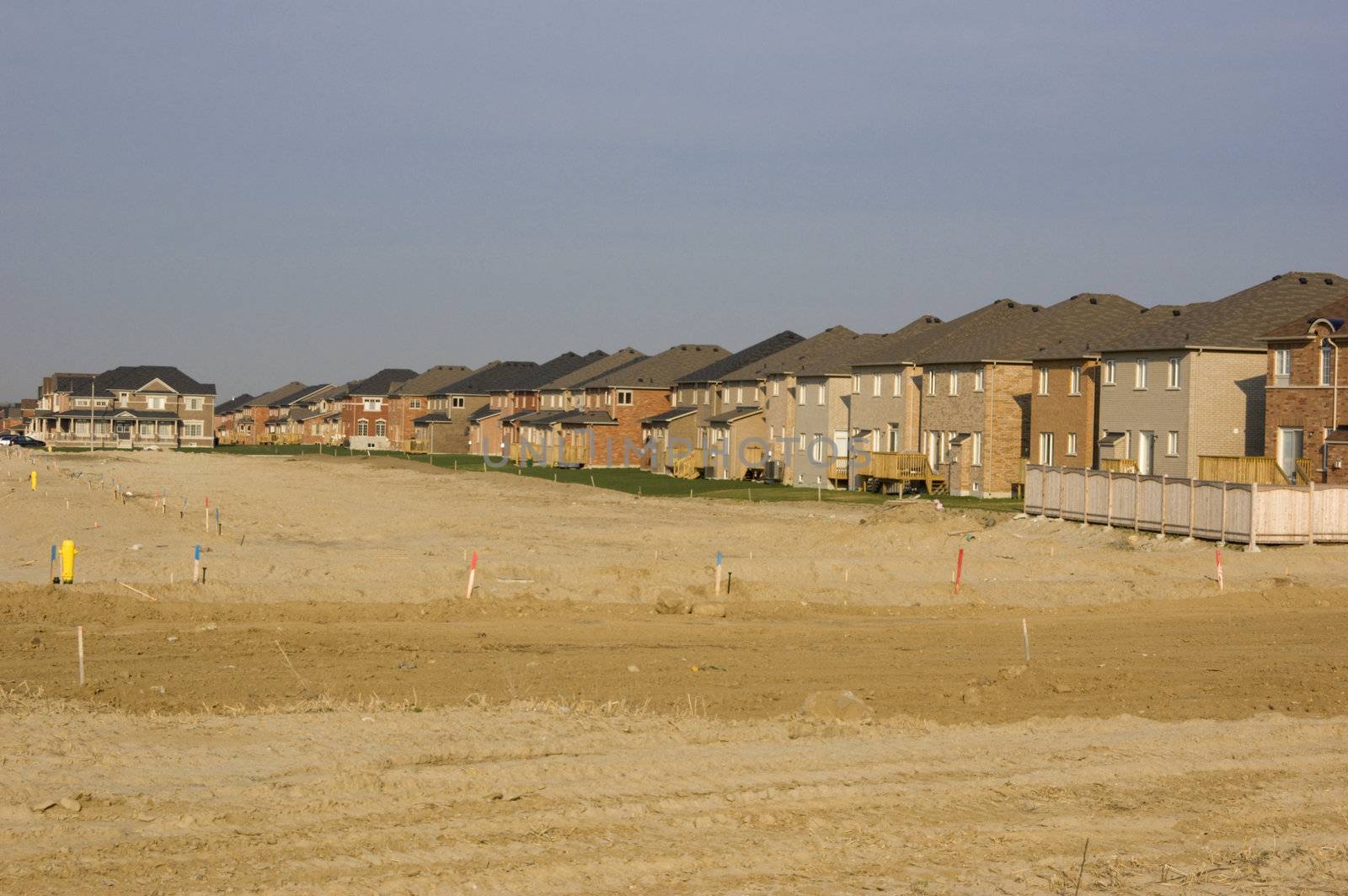 New houses and house's construction sites