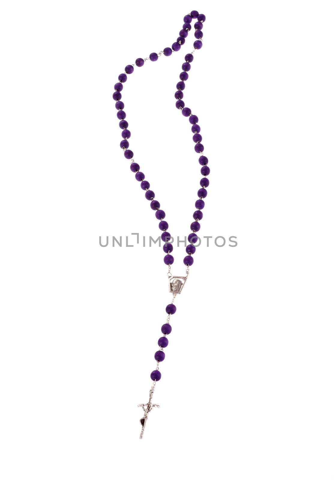 rosary beads, isolated on the white
