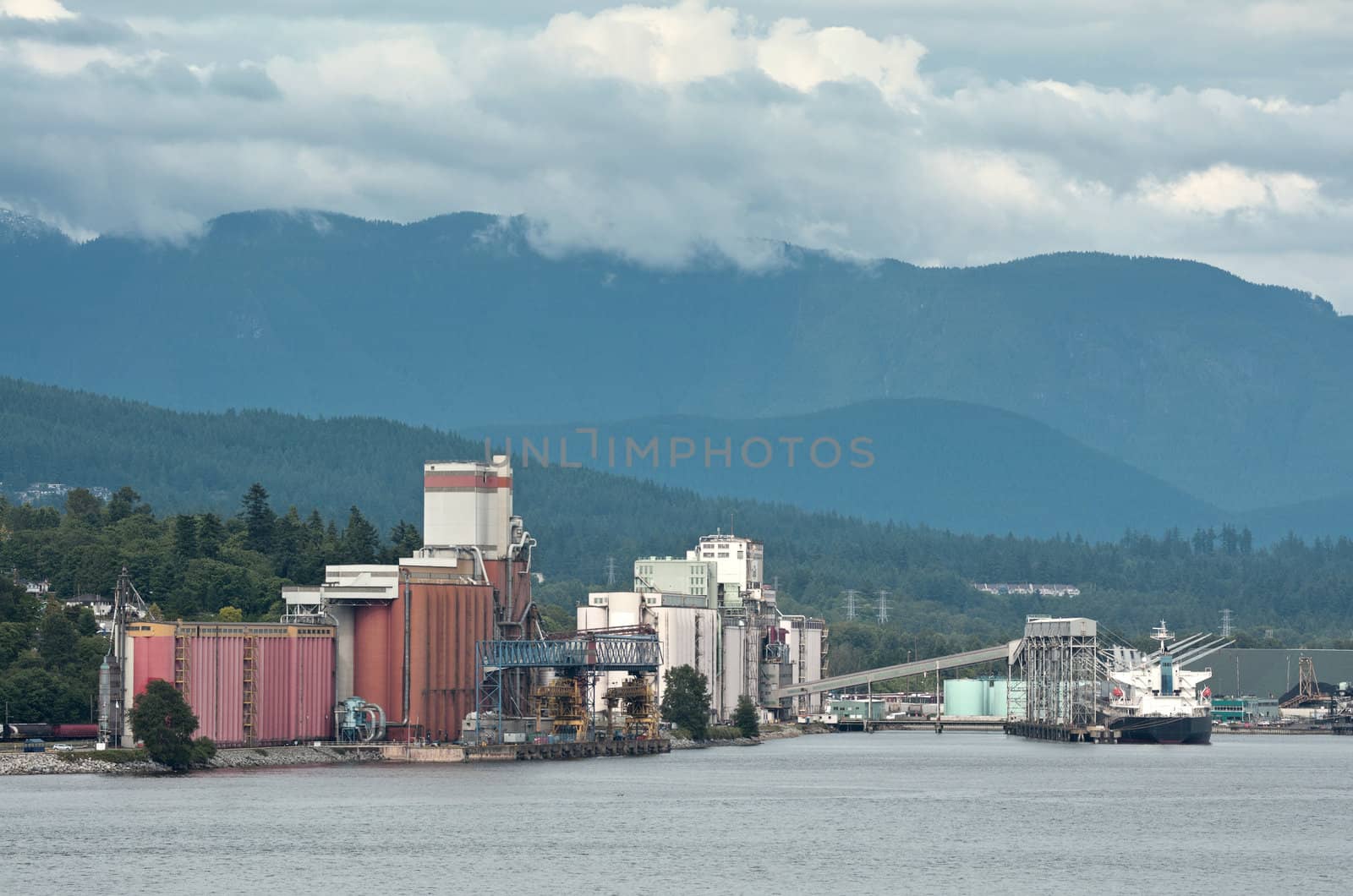Grain terminal at Vancouver's port in Canada. by Claudine
