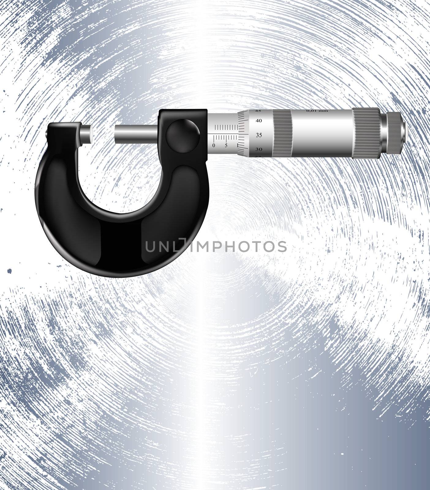 Micrometer on a abstract metallic light background