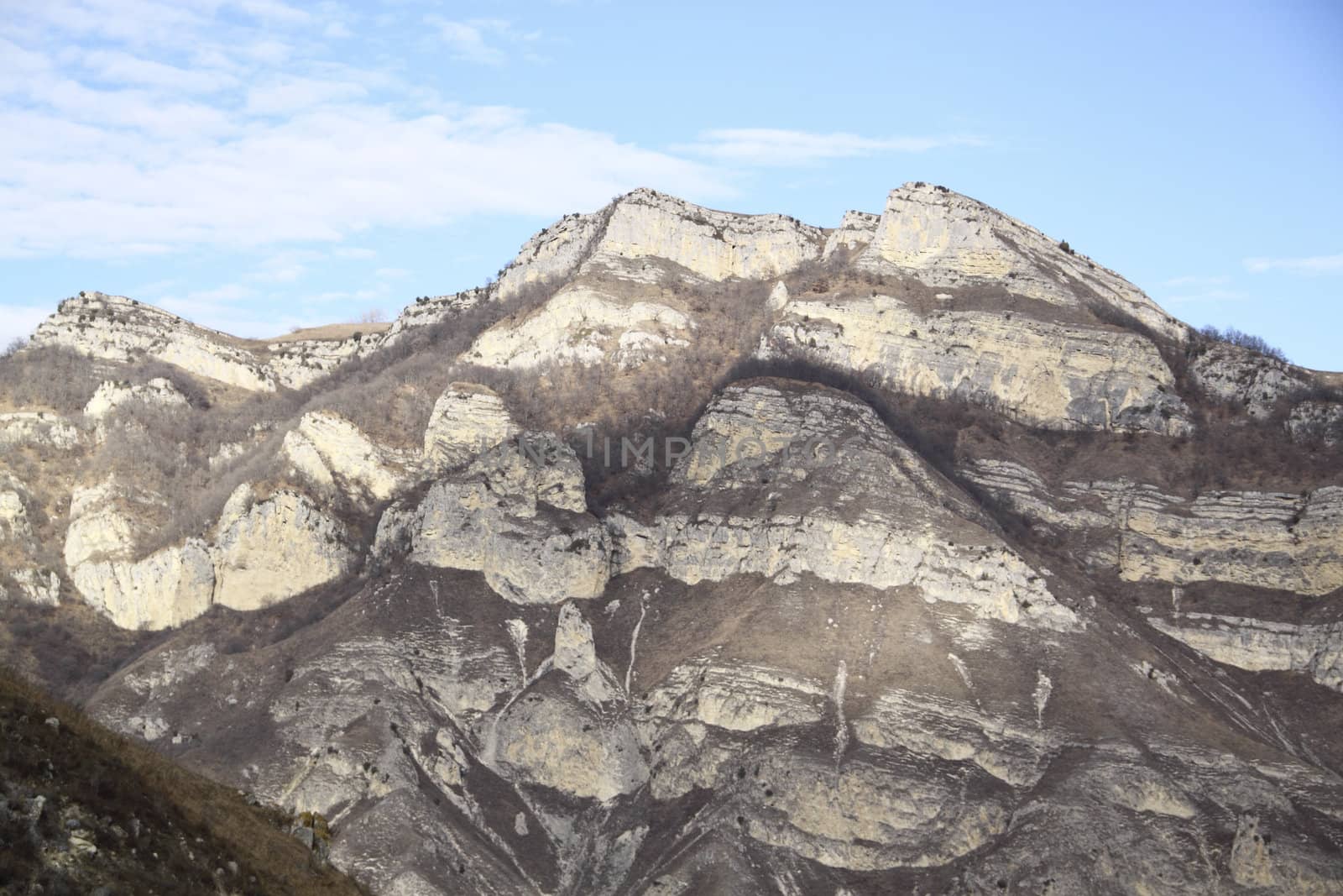 Mountain landscape, view of the top of the gorge