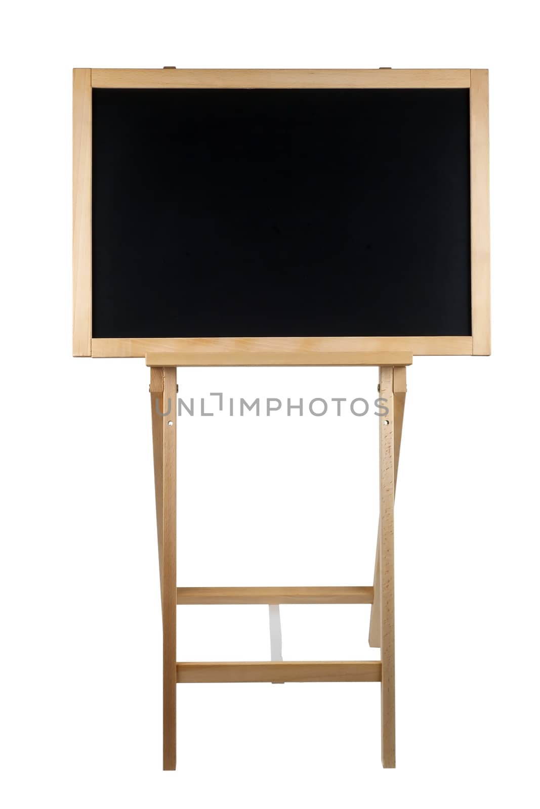 Training folding board for writing with chalk on a white background