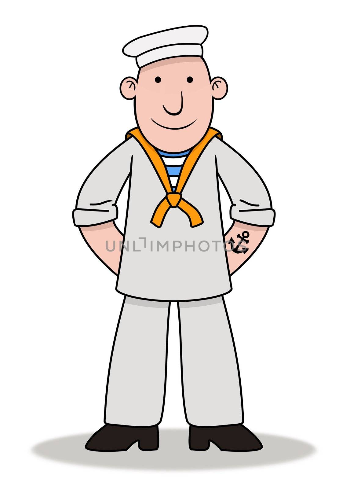 Illustration of an isolated cartoon sailor