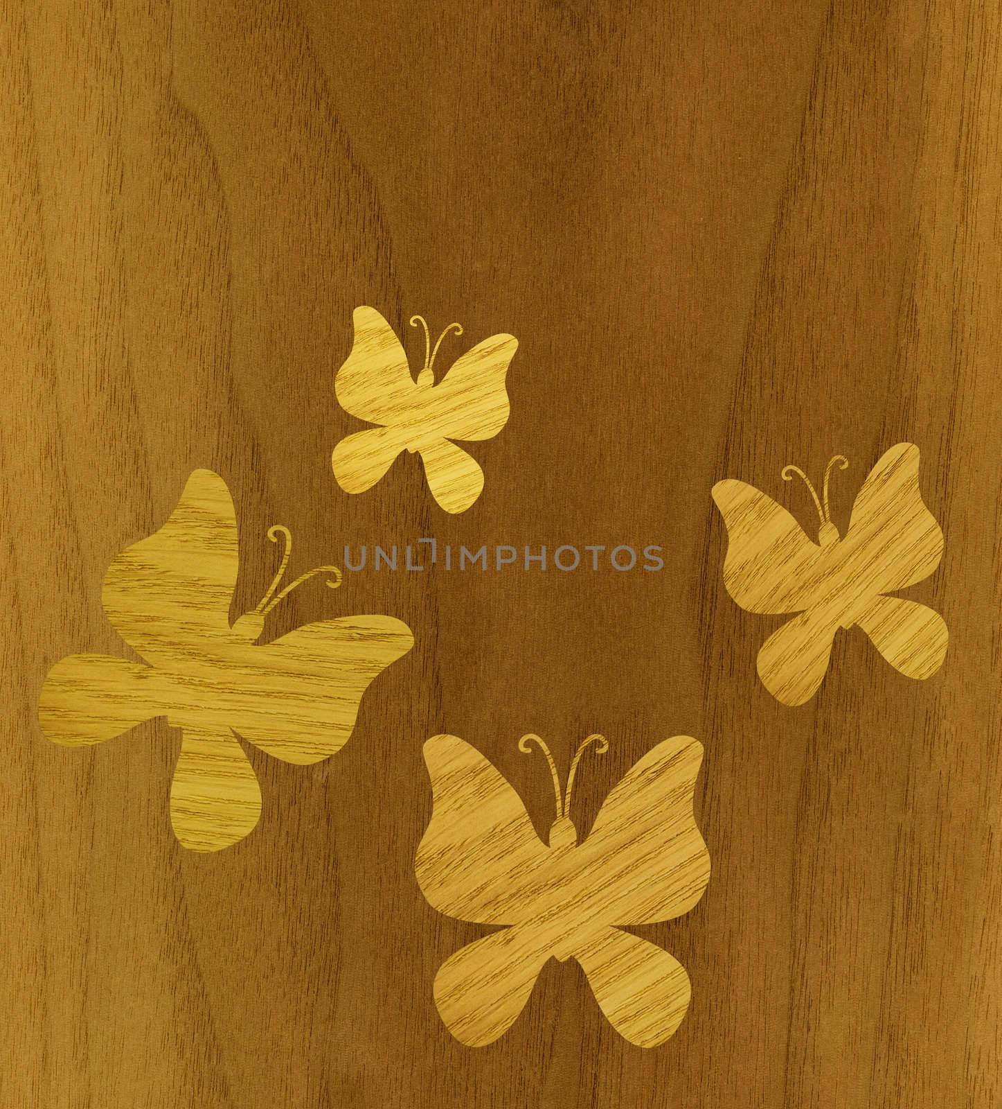 Butterflies of wood veneer by alexcoolok