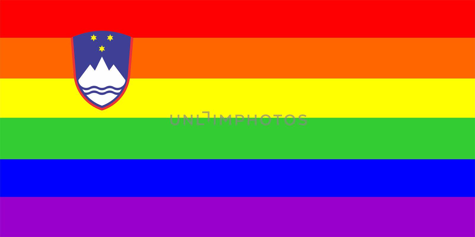 very big size gay proud flag illustration slovenia