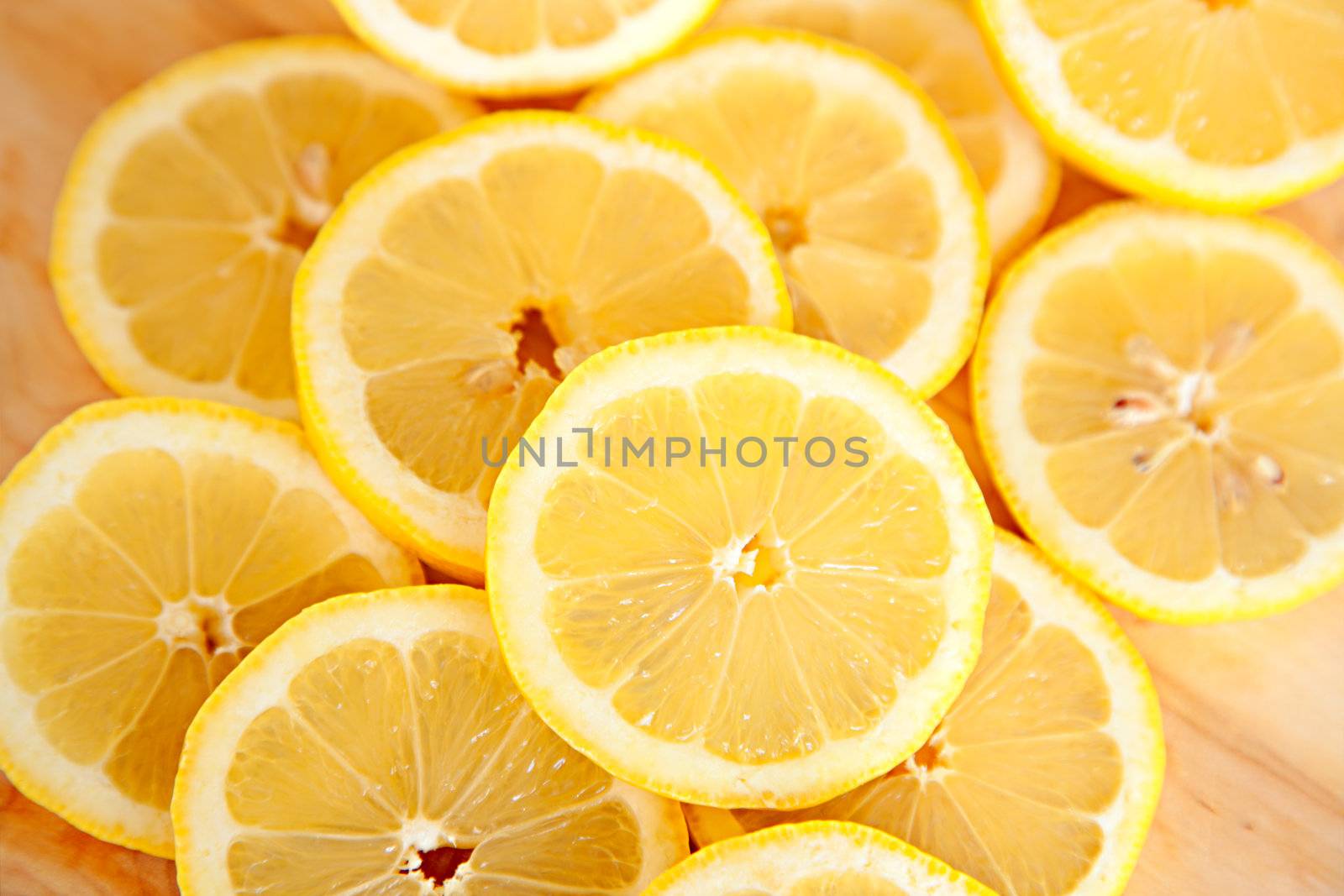 Abstract background with citrus-fruit of lemon slices