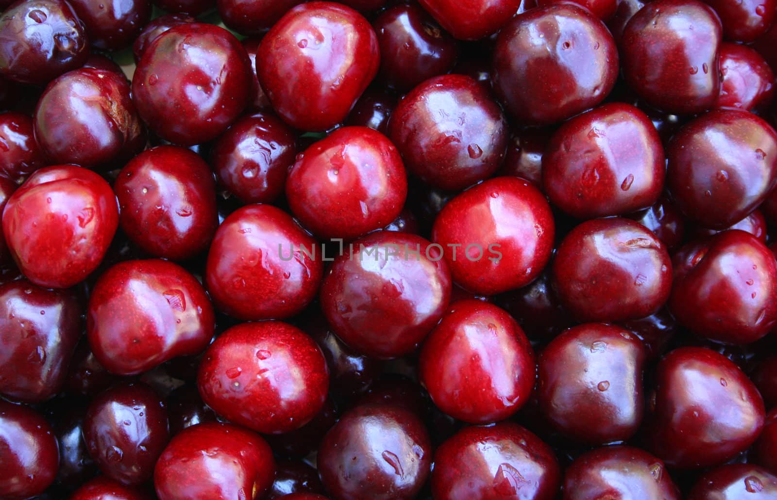Wet ripe cherries can use as background