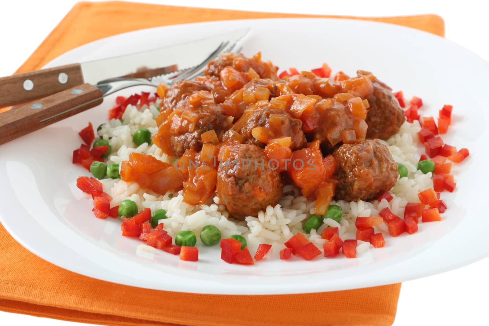 meatballs with rice