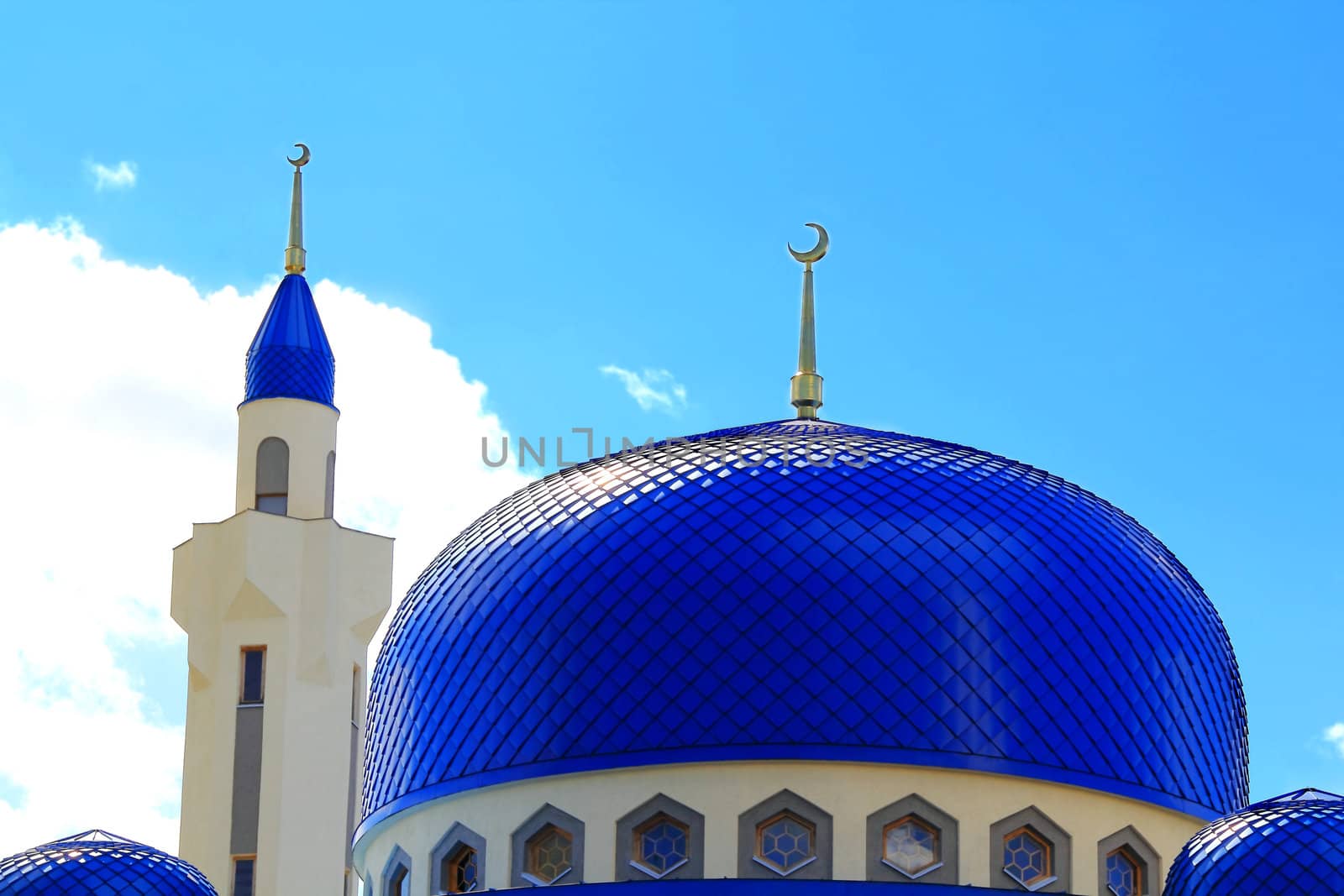 Summer landscape with Islam temple of the South Russia