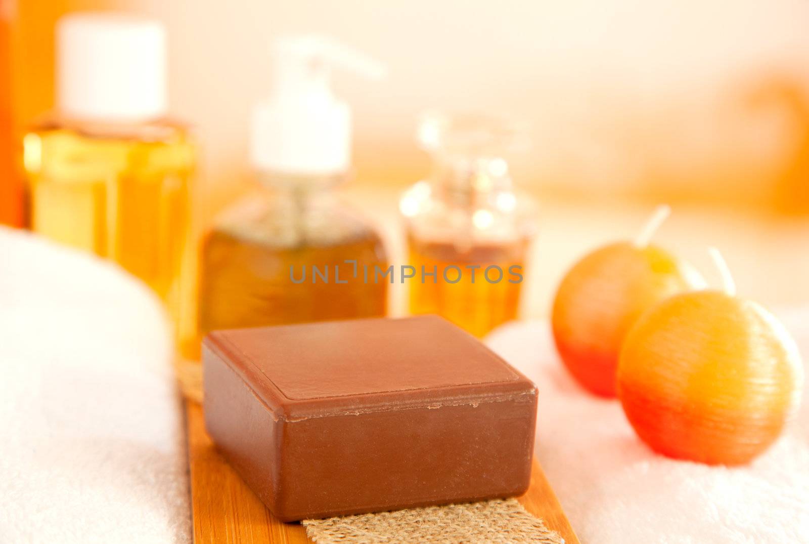 Handmade Soap closeup and toiletries by motorolka