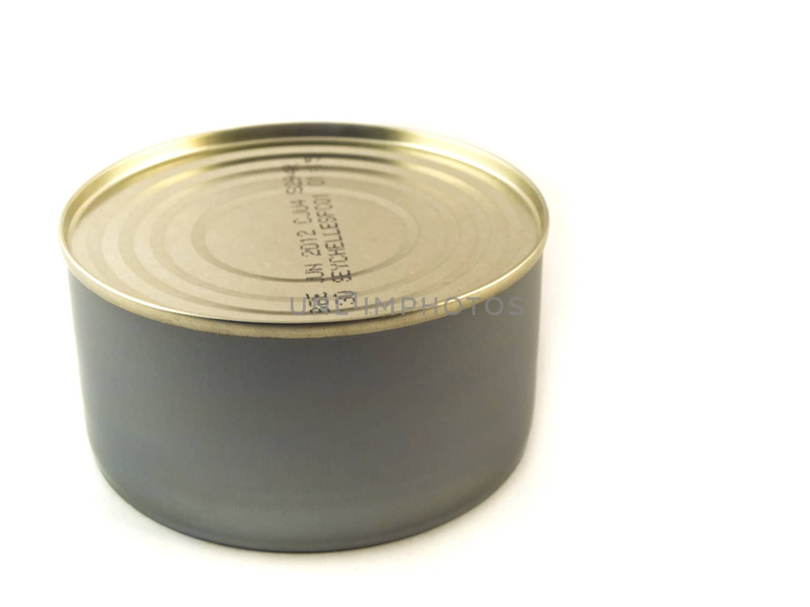 Small Tuna Tin Can on White Background by bobbigmac