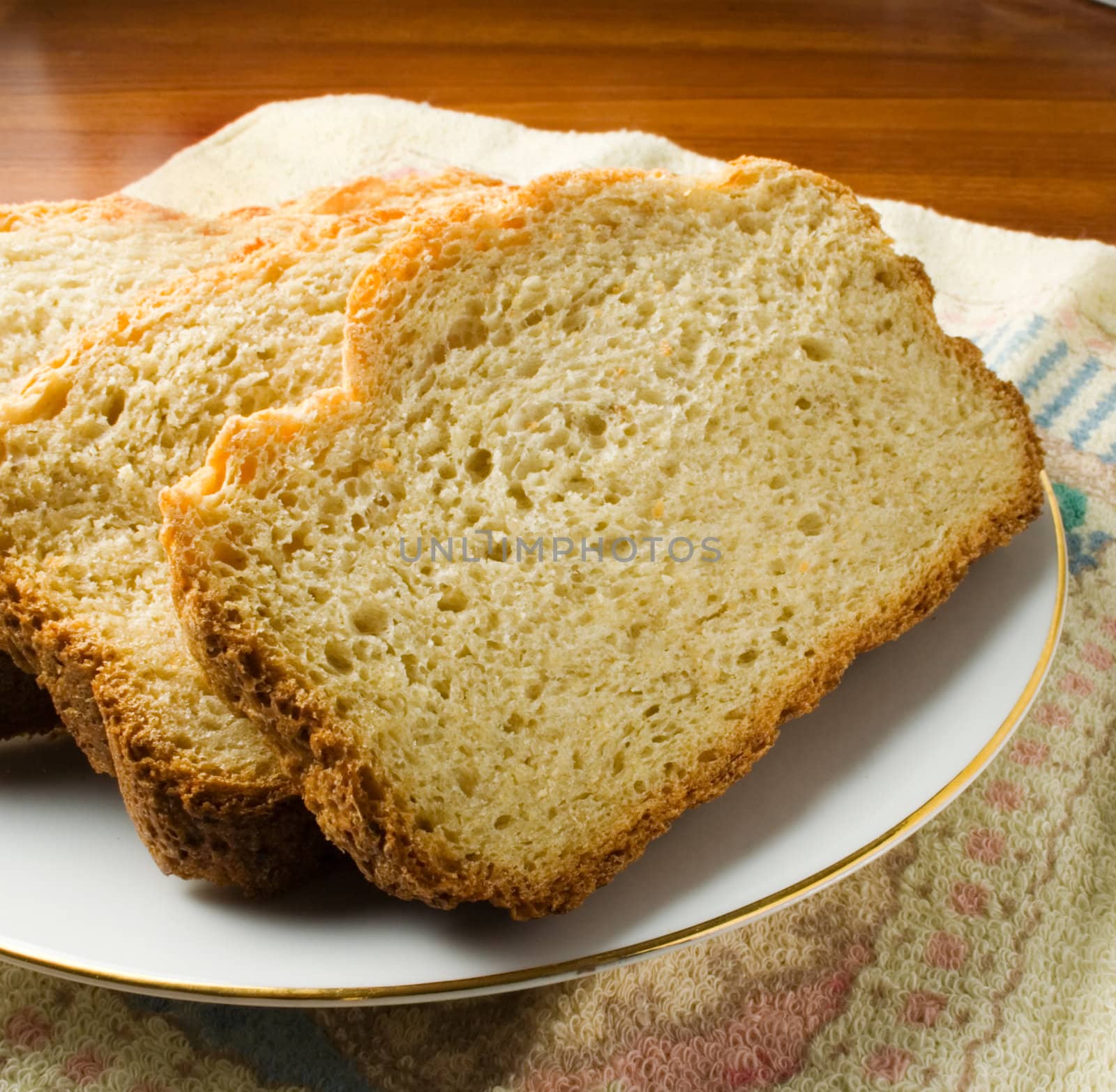 Fresh baked bread sliced ready to eat or serve