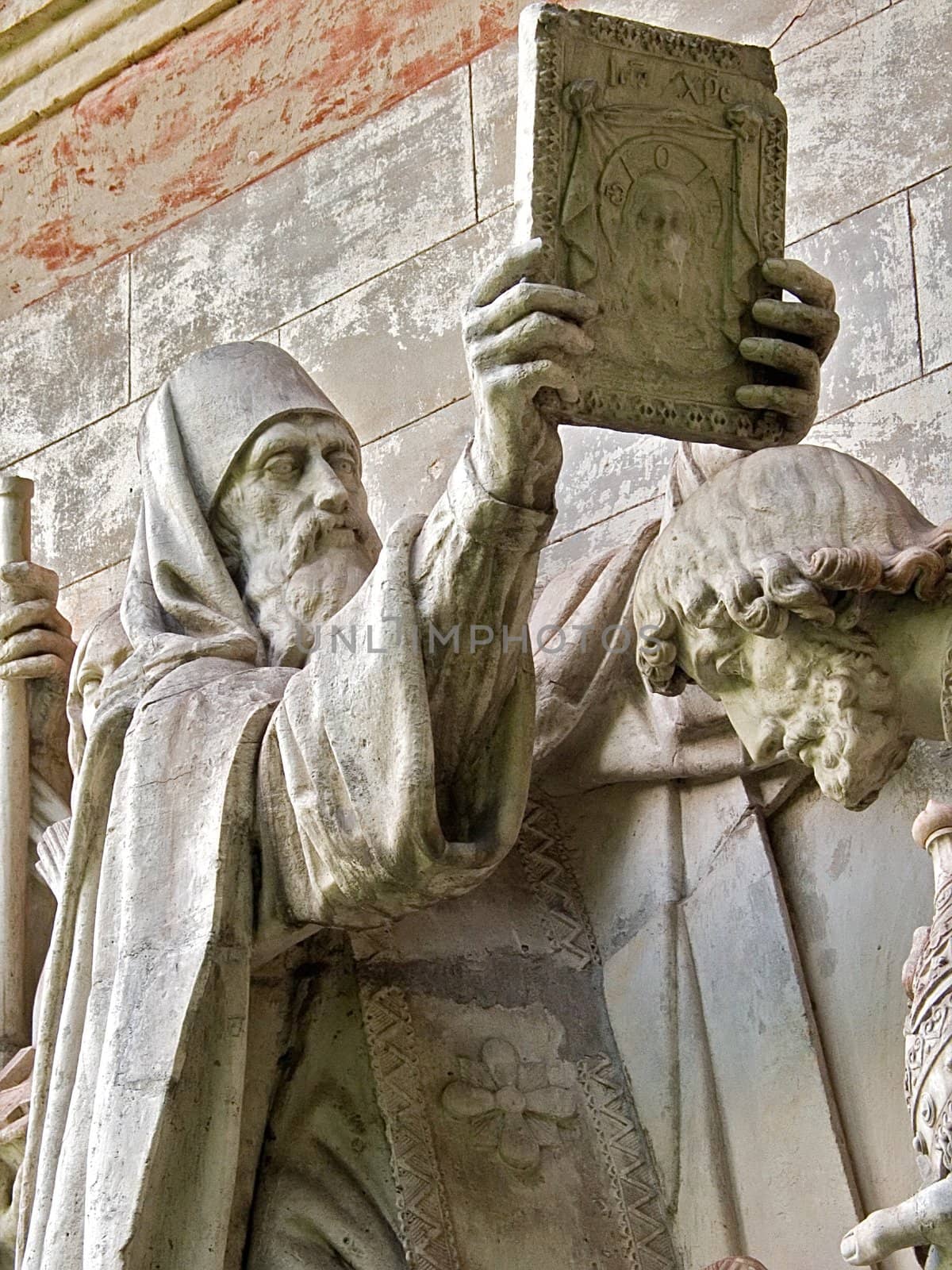 Bas-relief at the Donskoy Monastery cemetery in Moscow