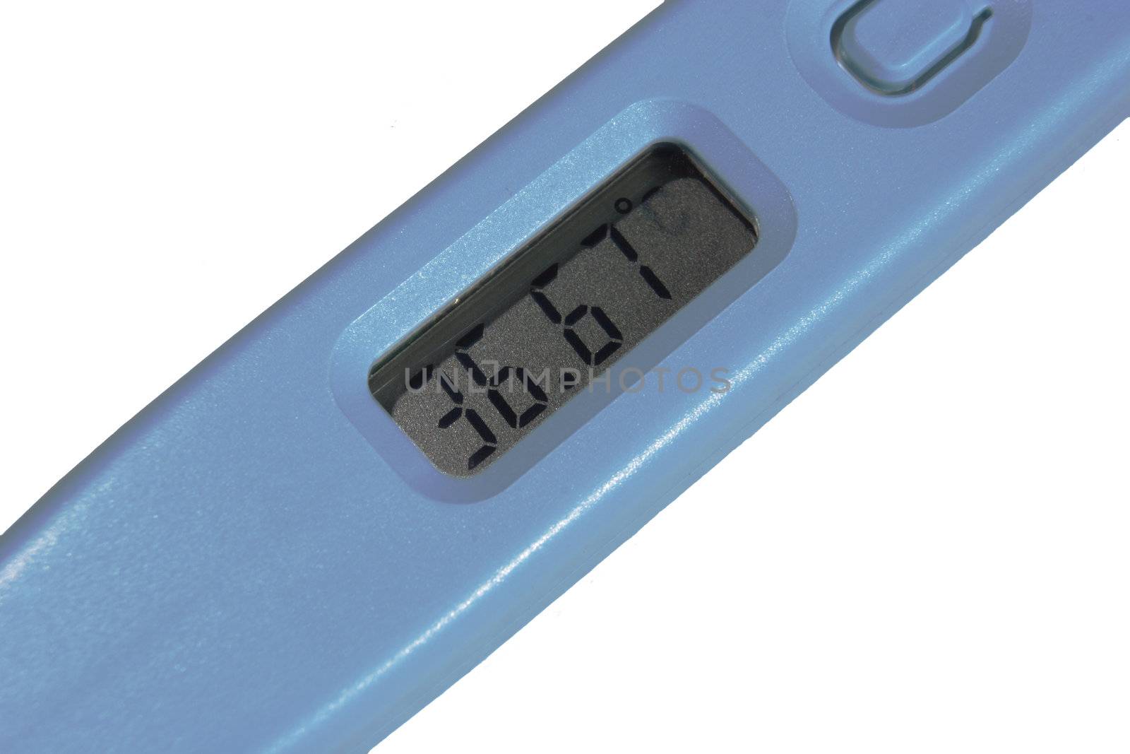 a view to a part of thermometer on a white background 