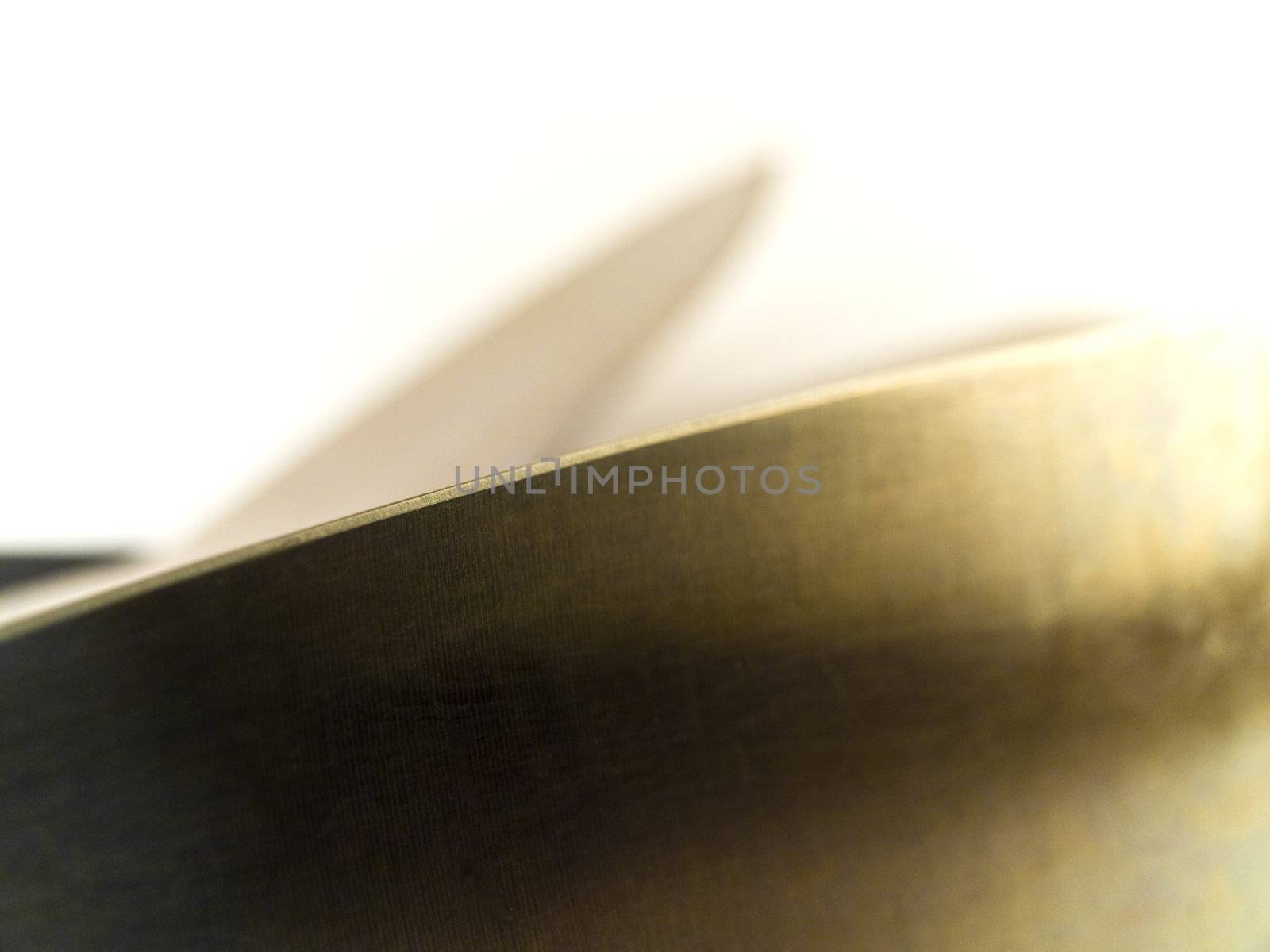 The Cutting Edge of a Knife on White Background