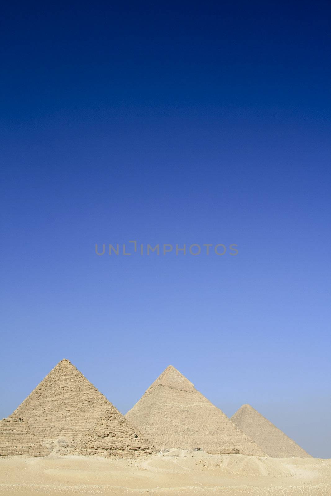 International landmarks at the Giza plateau outside Cairo