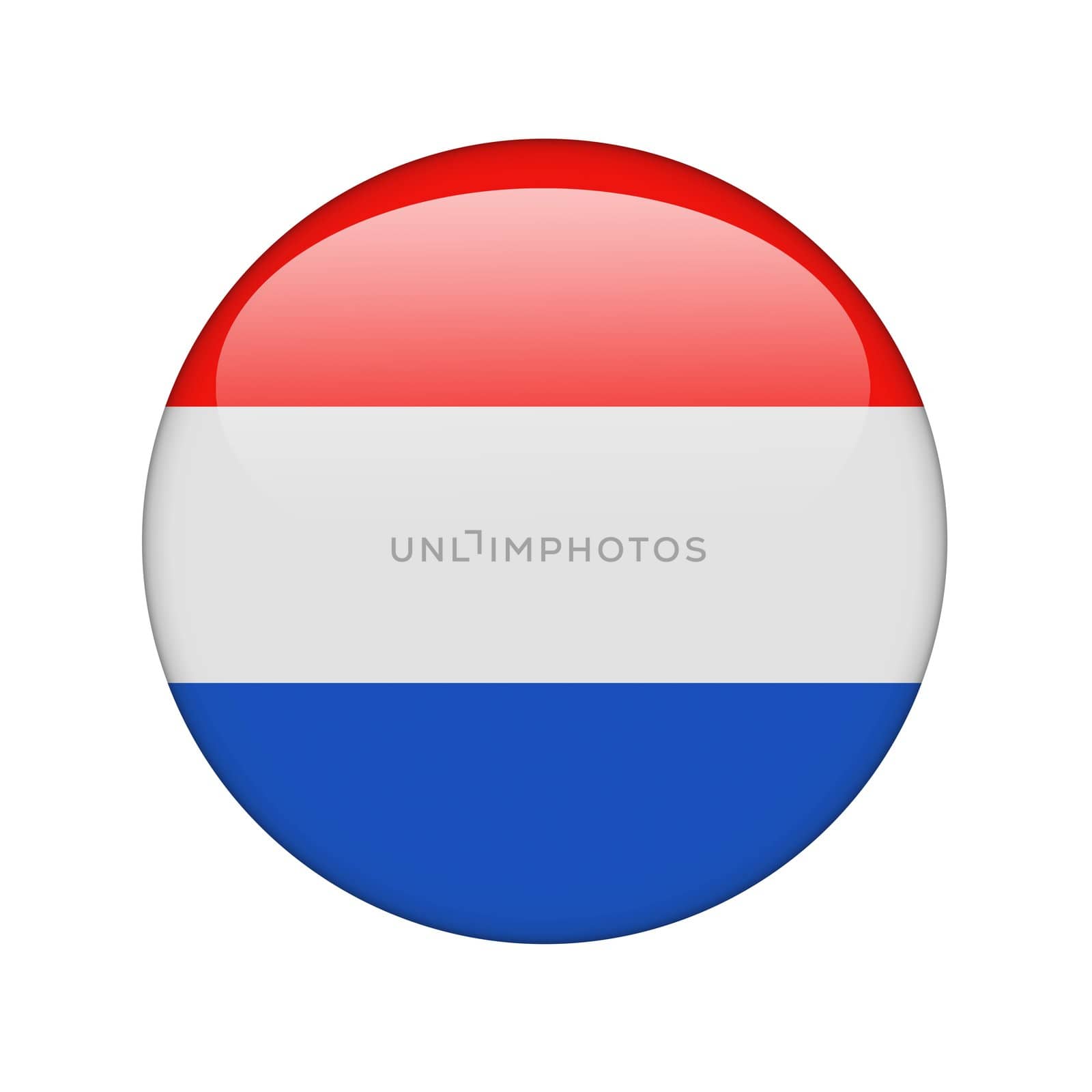 The Netherlands flag in the form of a glossy icon.