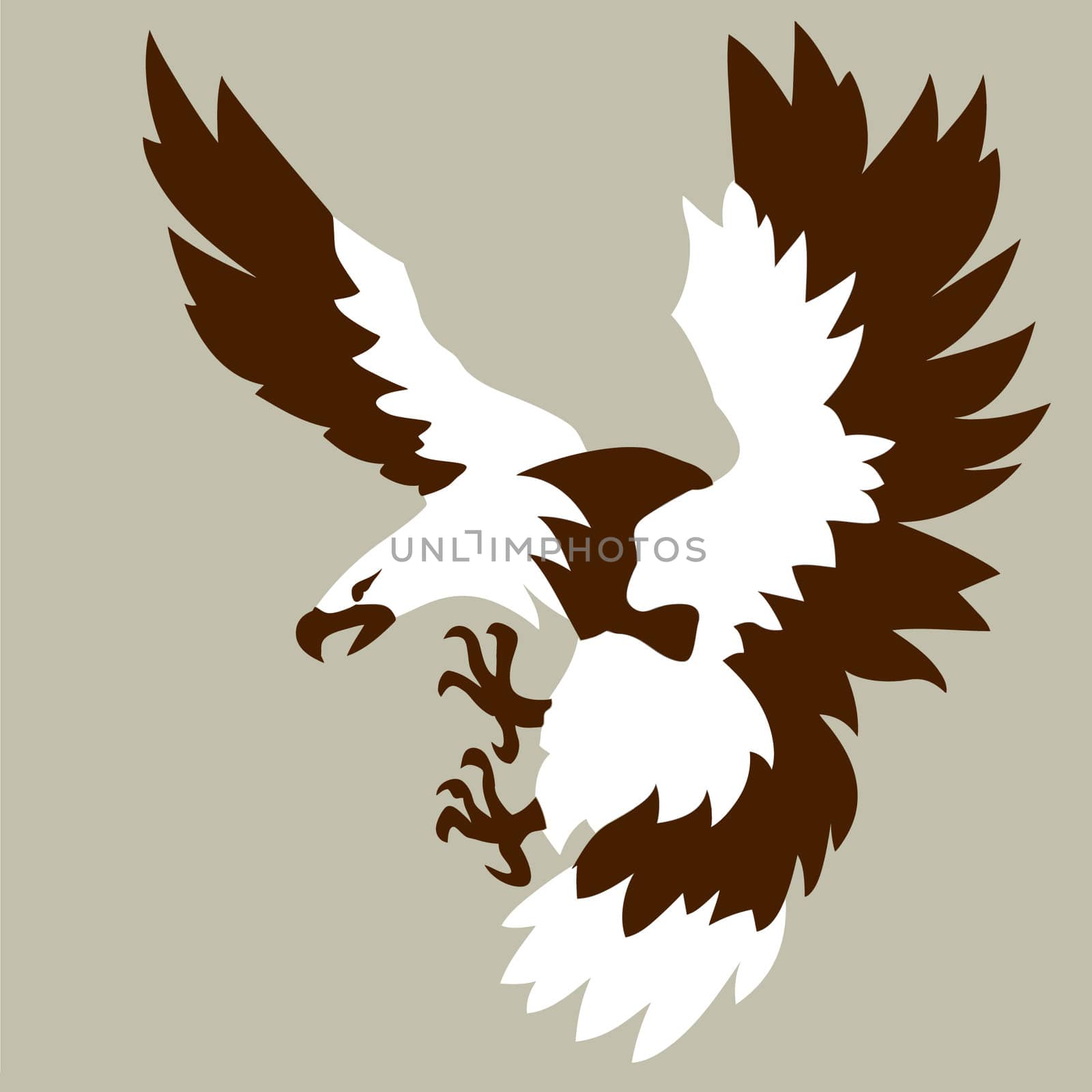 eagle drawing on brown background, vector illustration by basel101658