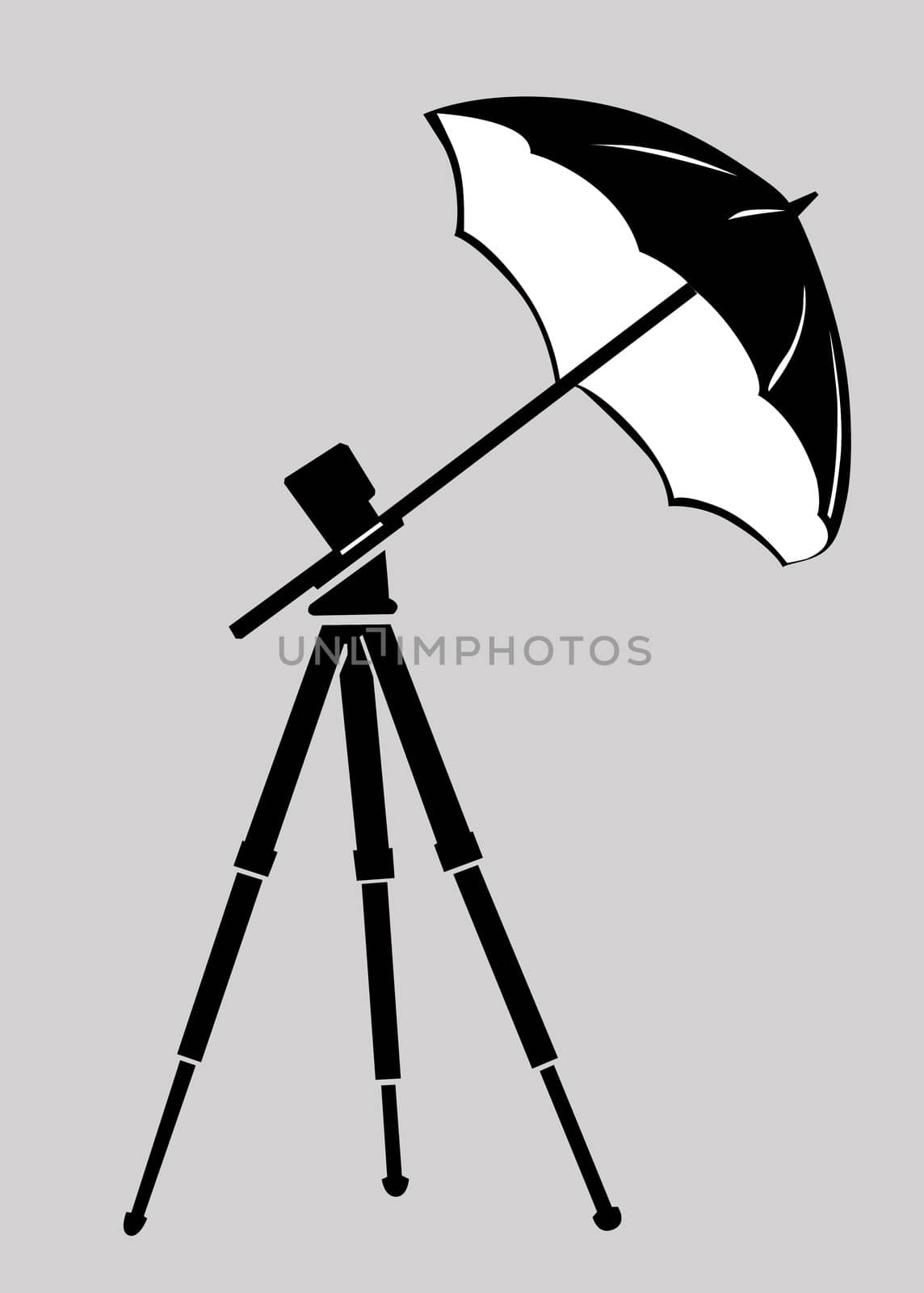tripod silhouette on gray background, vector illustration by basel101658