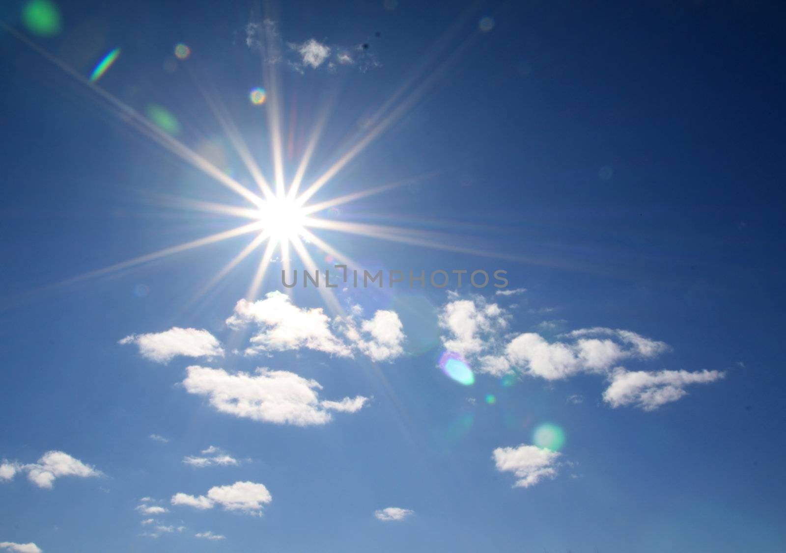 bright sun on cloudy sky