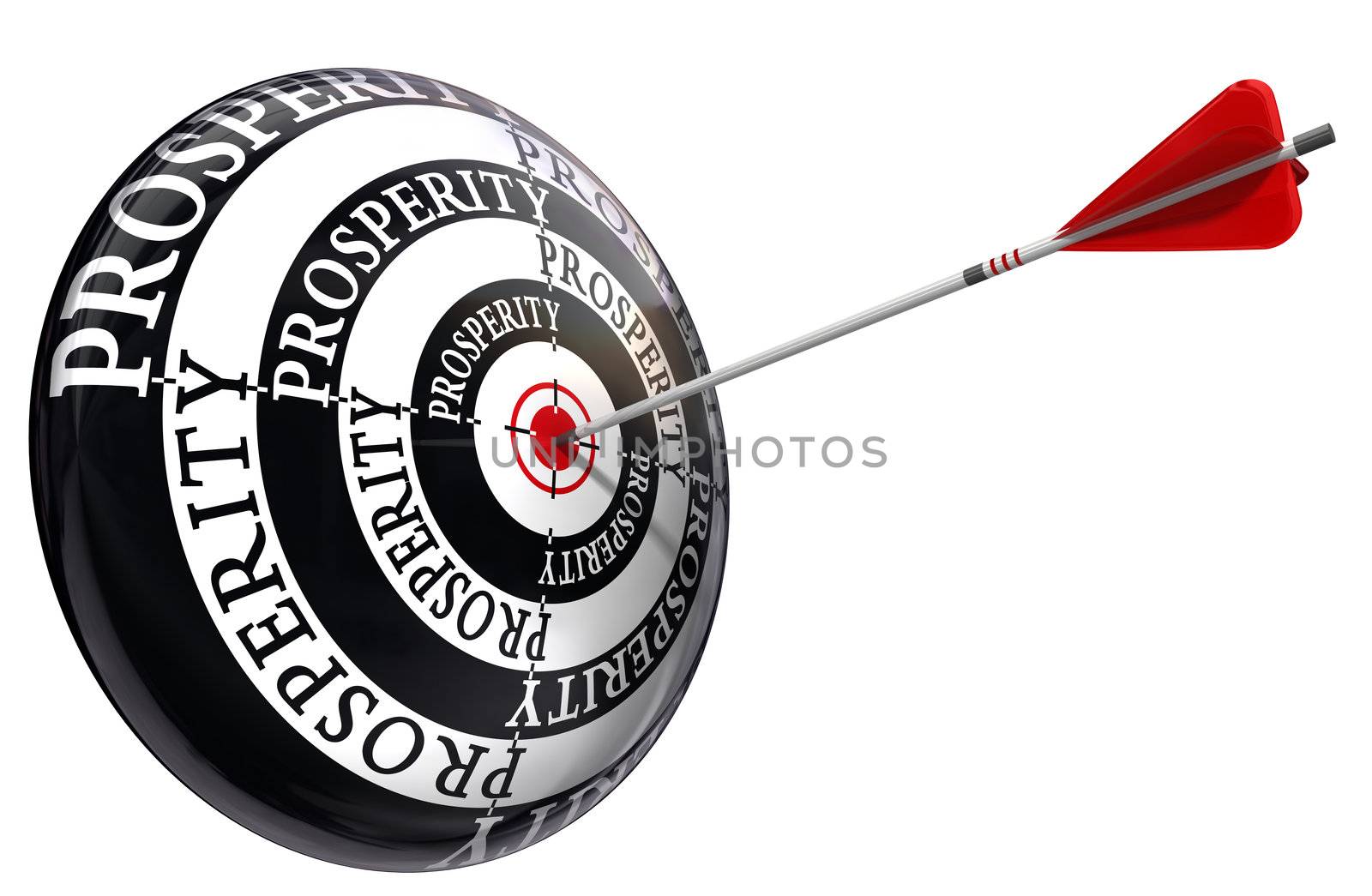 prosperity concept target isolated on white background