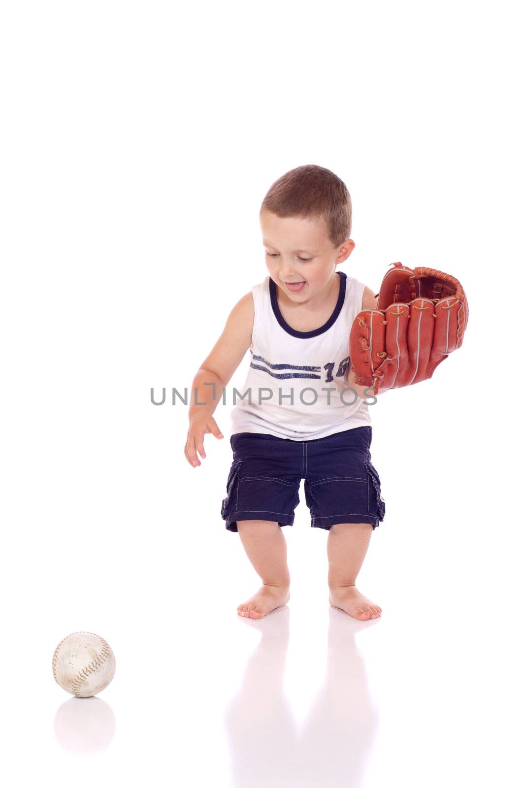 Cute little boy with a ball
