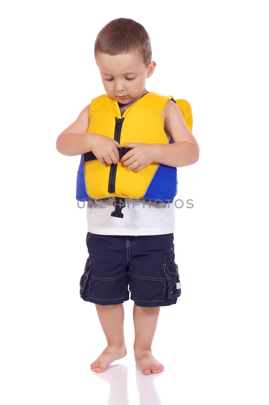 Cute little boy with a life jacket