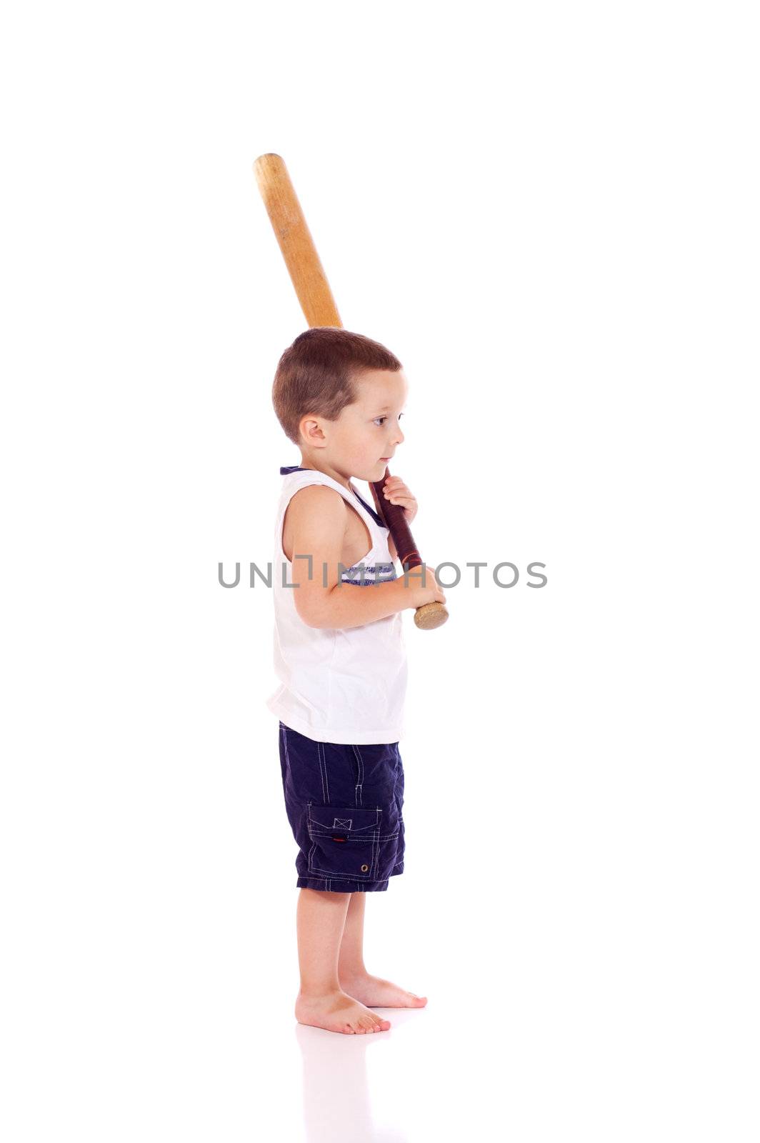 Cute little boy with a bat