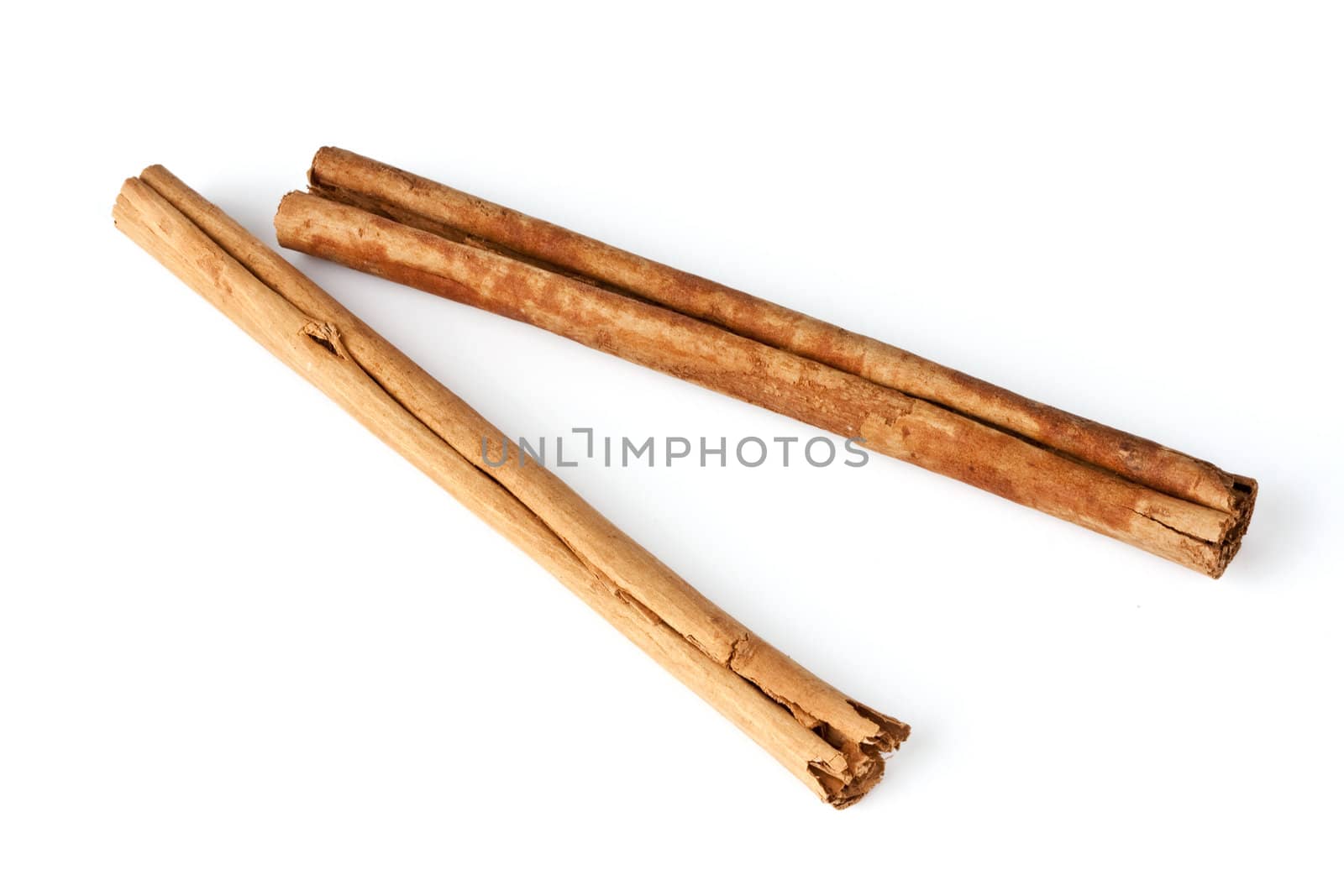 Cinnamon sticks isolated on white background