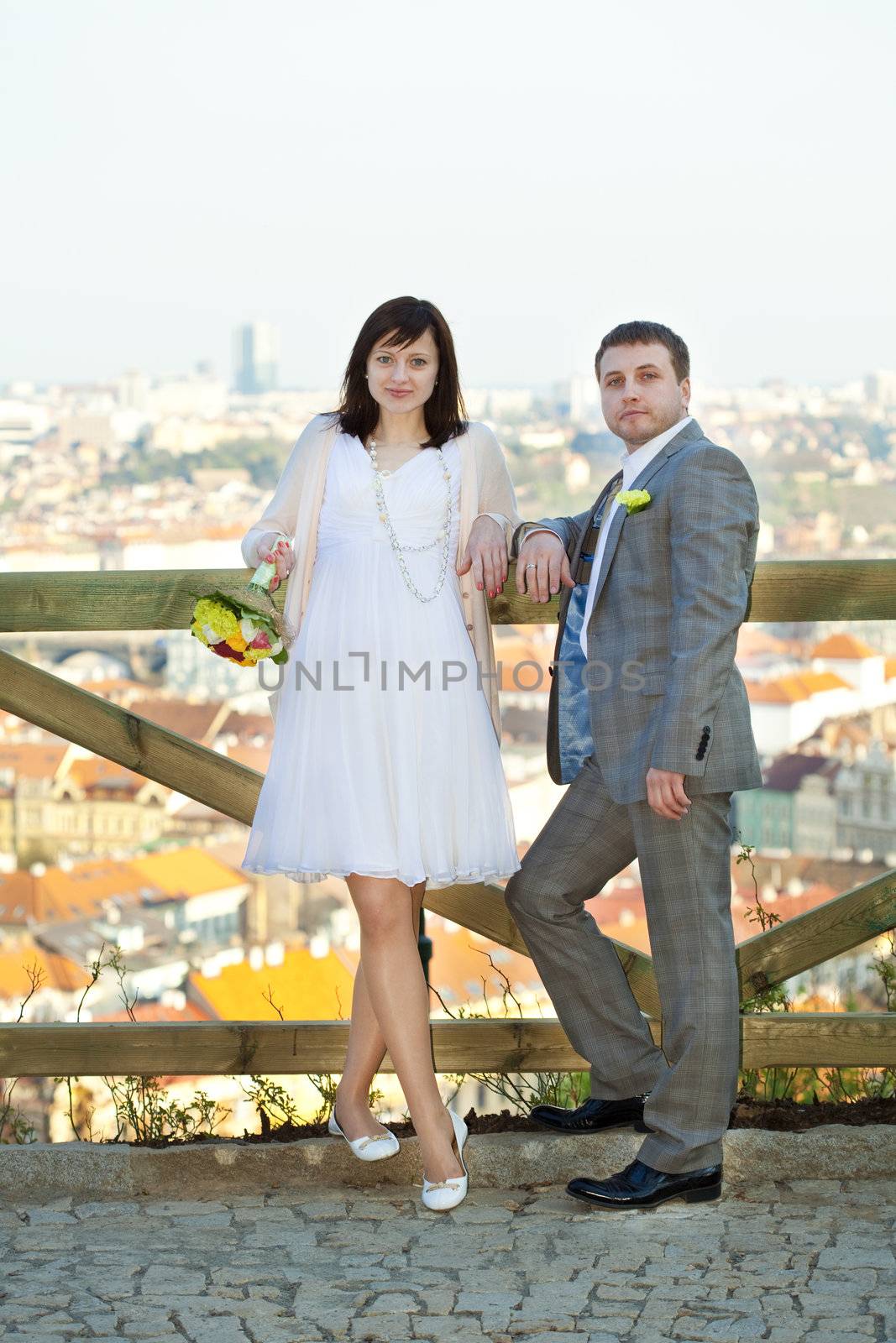 just  married  against the background of Prague by jannyjus