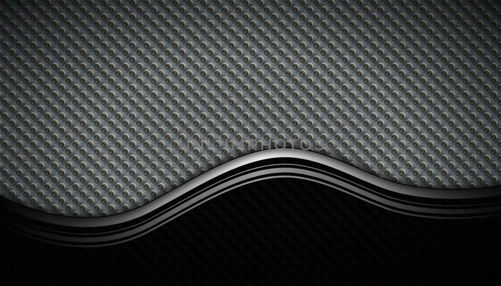 metal background with black and white curved layers