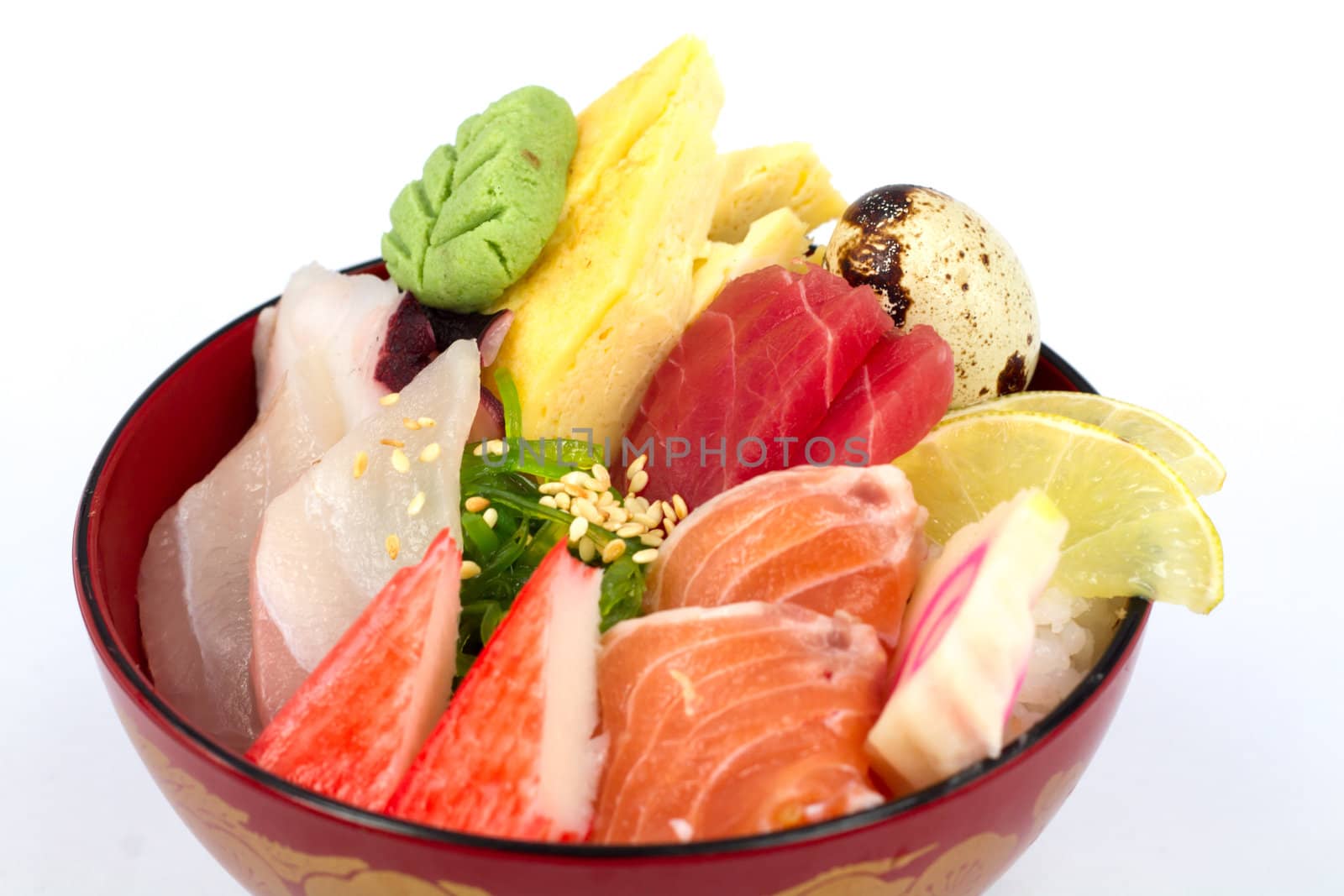 Japan food sashimi on the rice