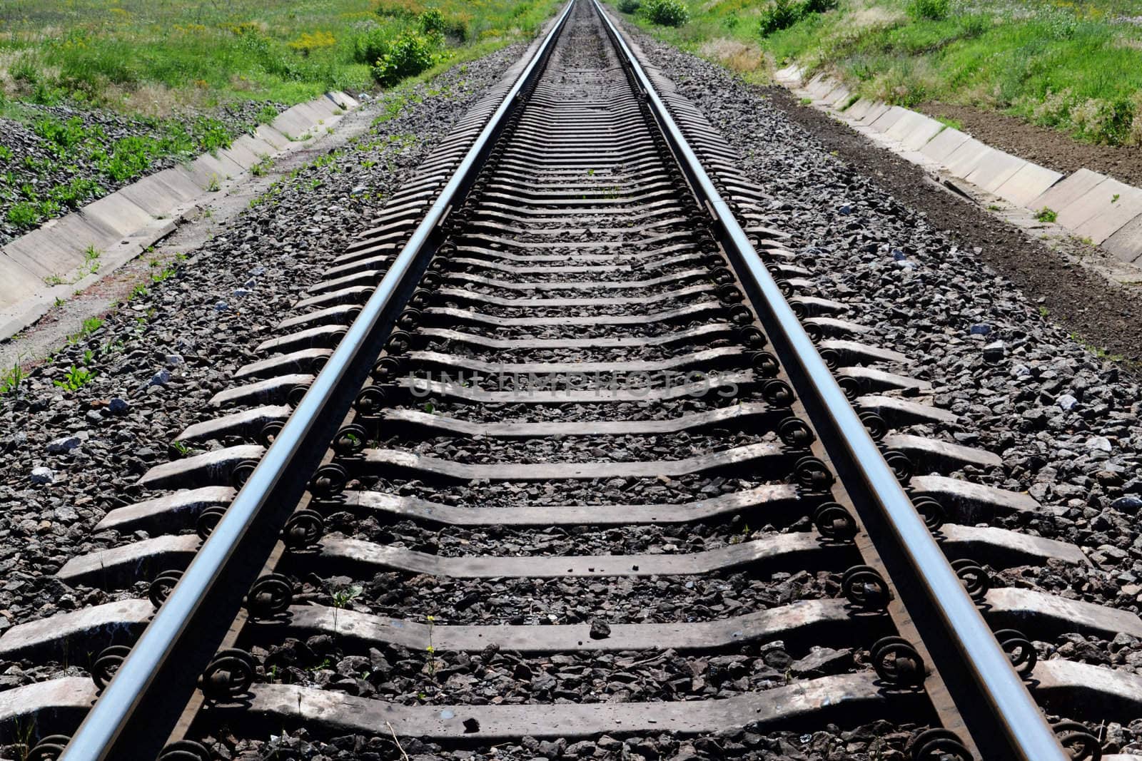 Railroad tracks stretching into the distance