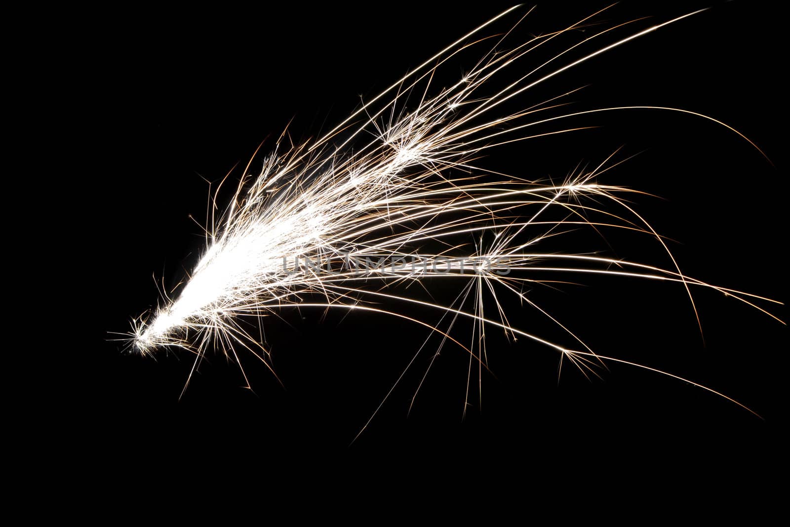 sparks isolated on black background