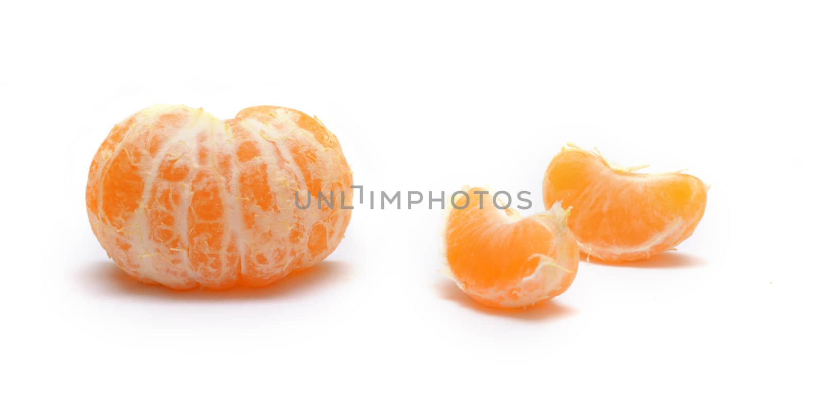 orange fruit segments isolated on white background 