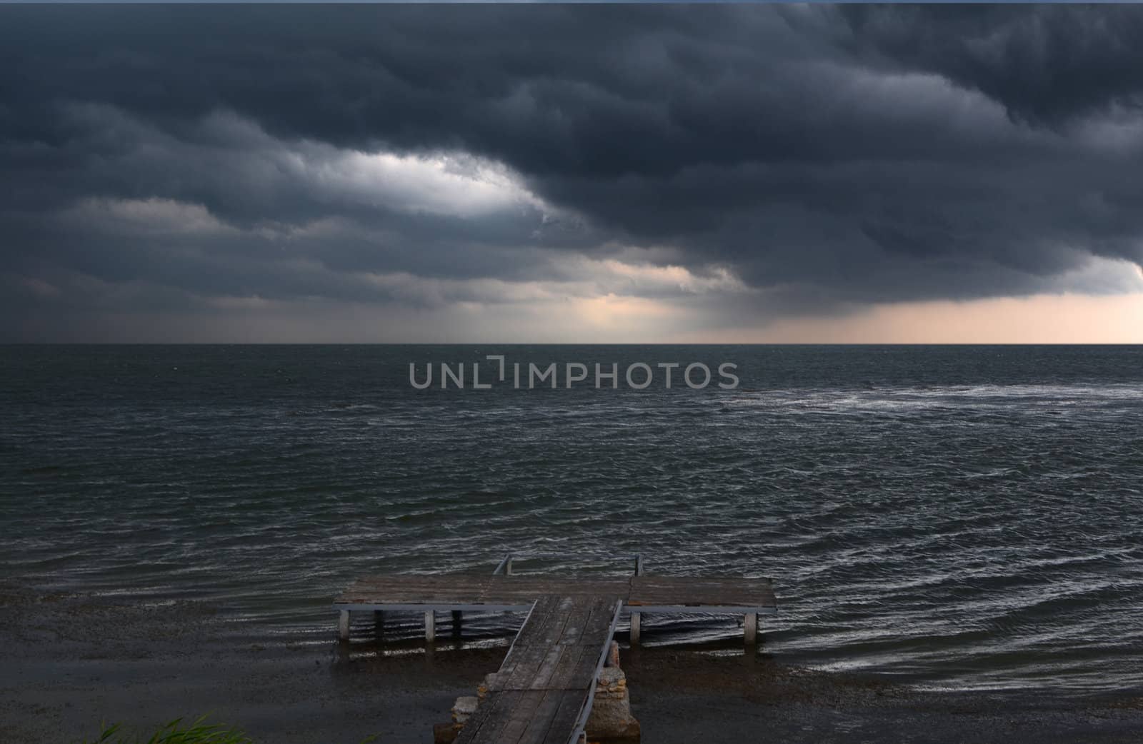 storm at sea by Lexxizm