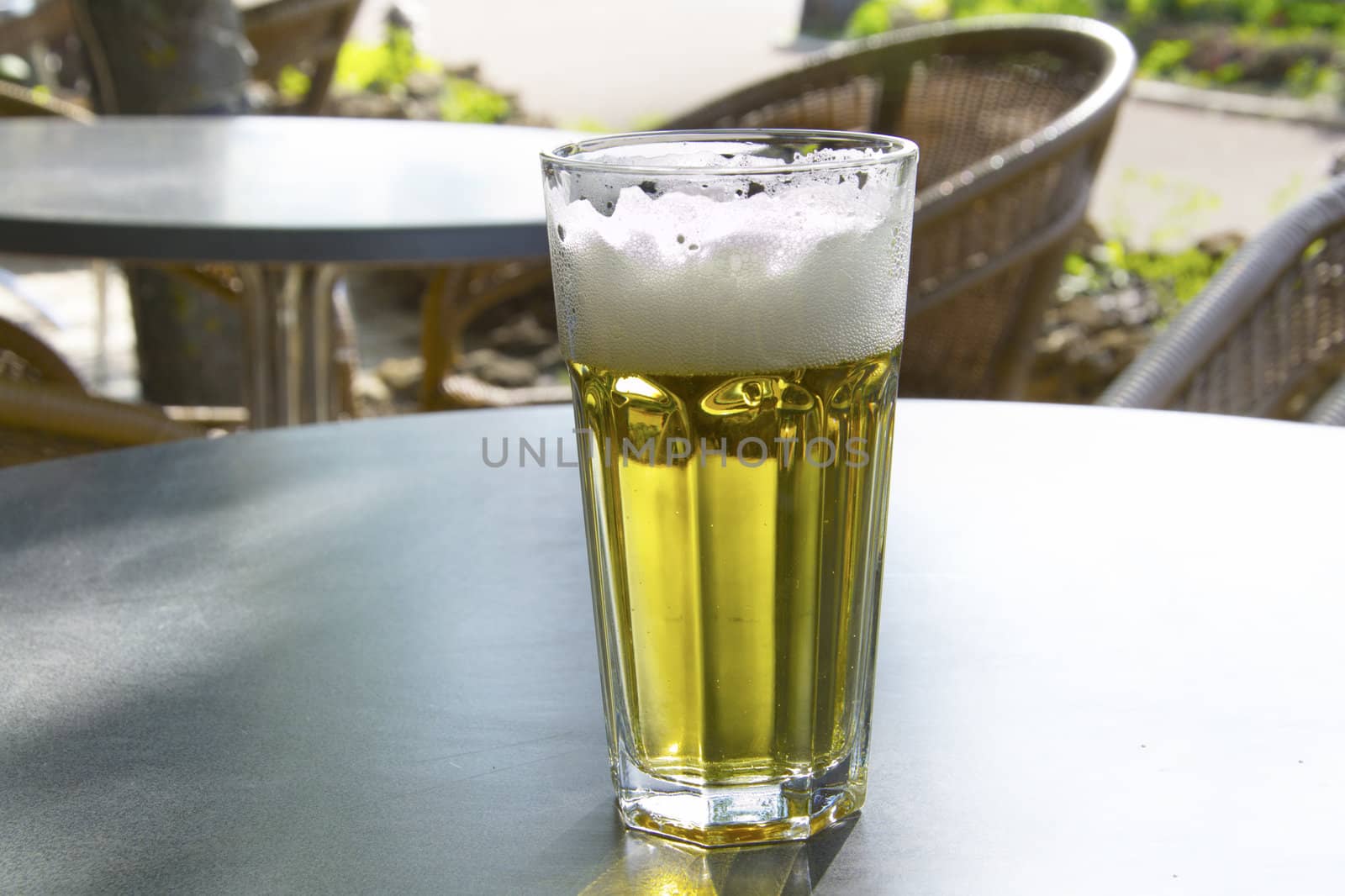 glass of beer on the table