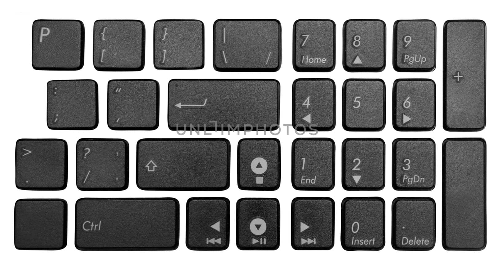 laptop keyboard on a white background