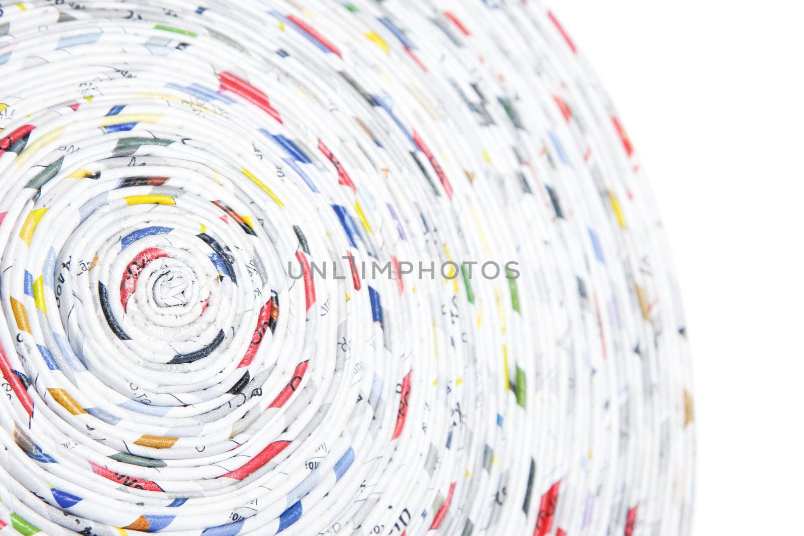 spiral made ??of rolled paper, concept of recycling