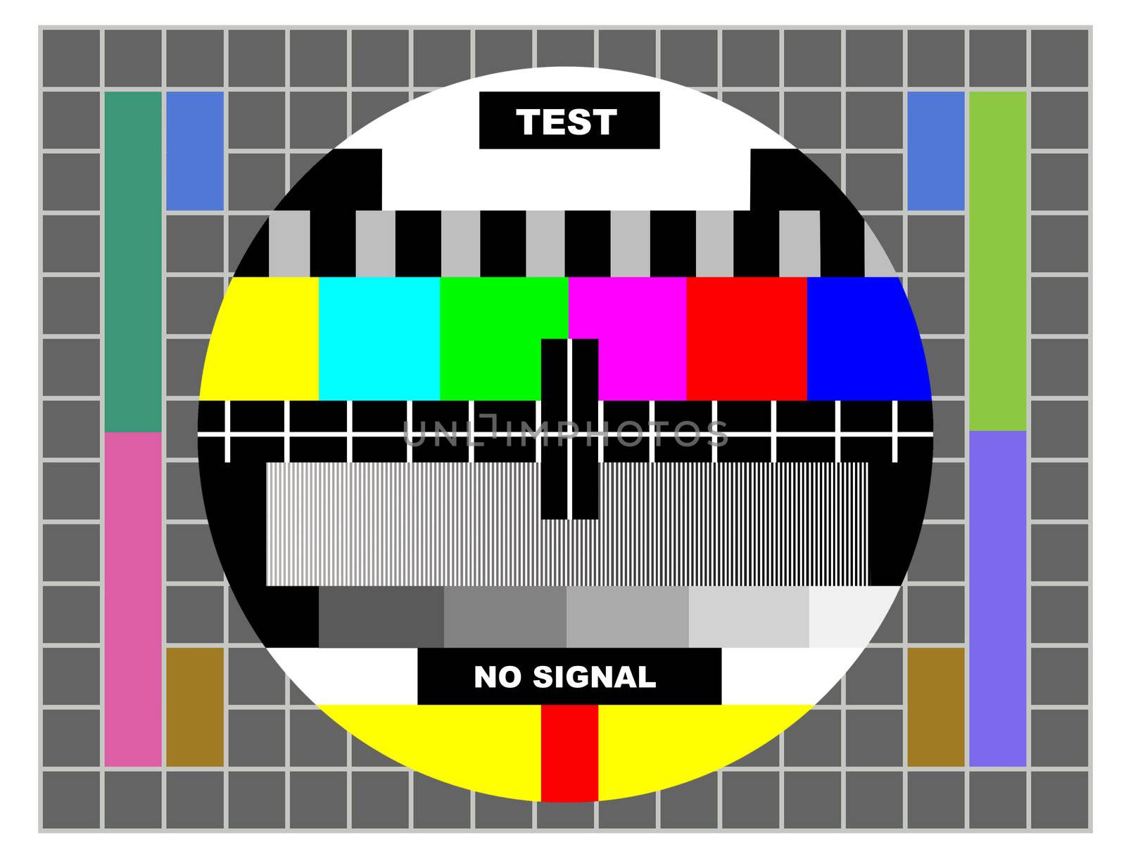 tv color test pattern, test card for PAL and NTSC