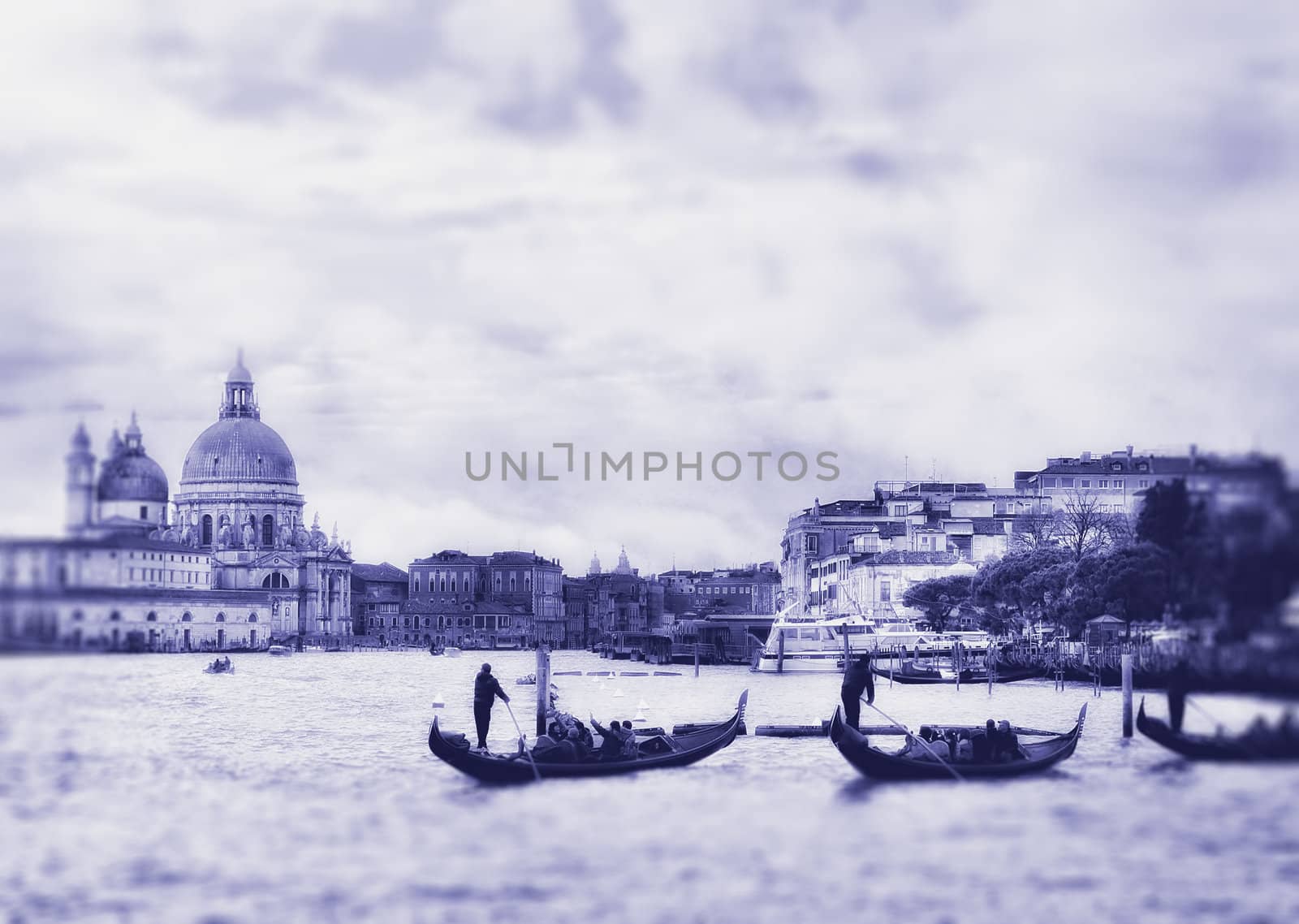 Grand Canal in Venice, Italy. Photo in old color image style.