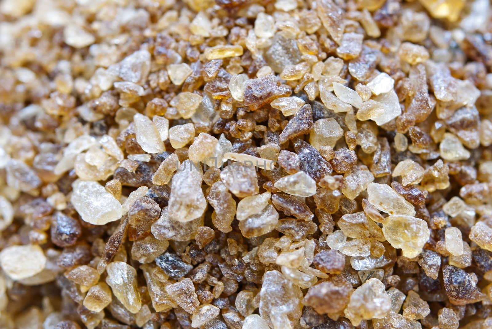 Close up of brown rock candy