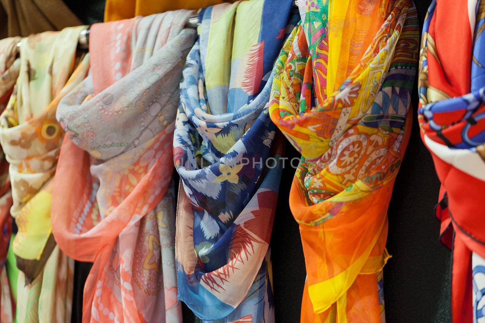 Turkish colourful fabrics from the silk and the cotton