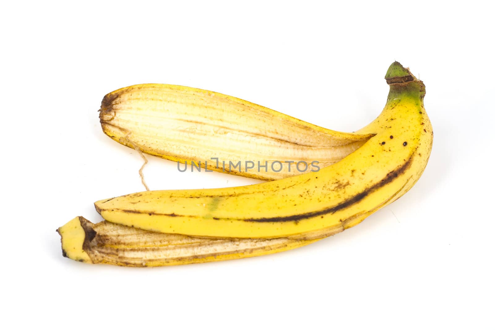 isolated banana peel on white background