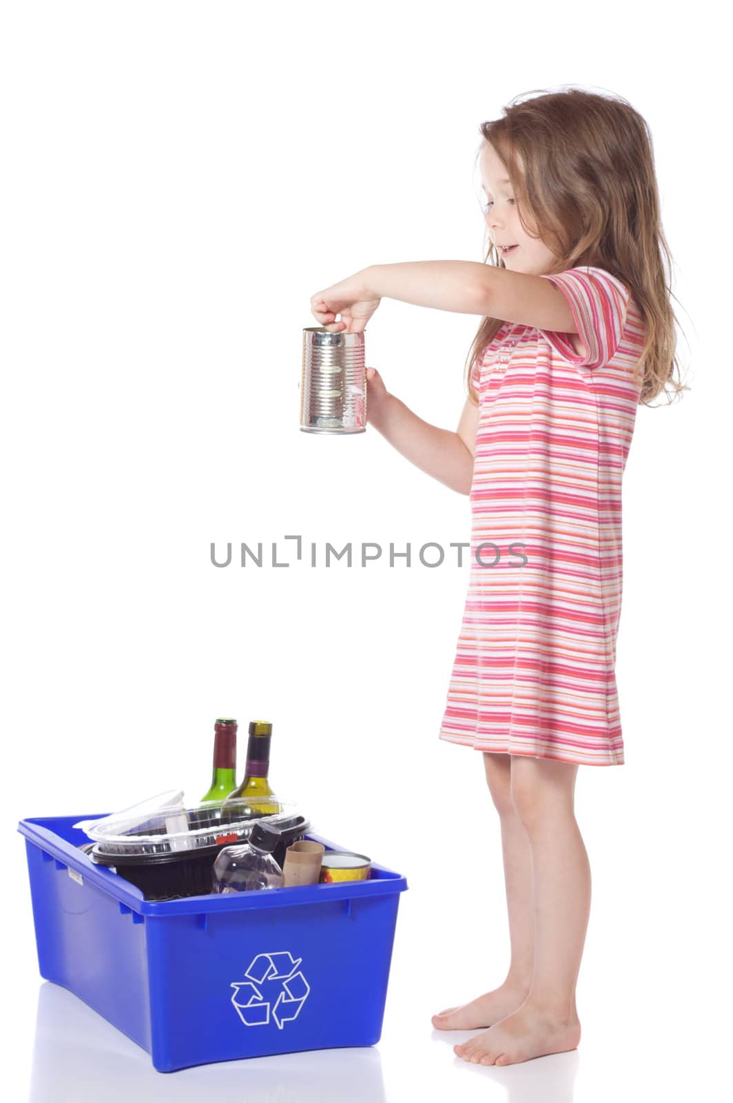 Young girl recycling by Talanis