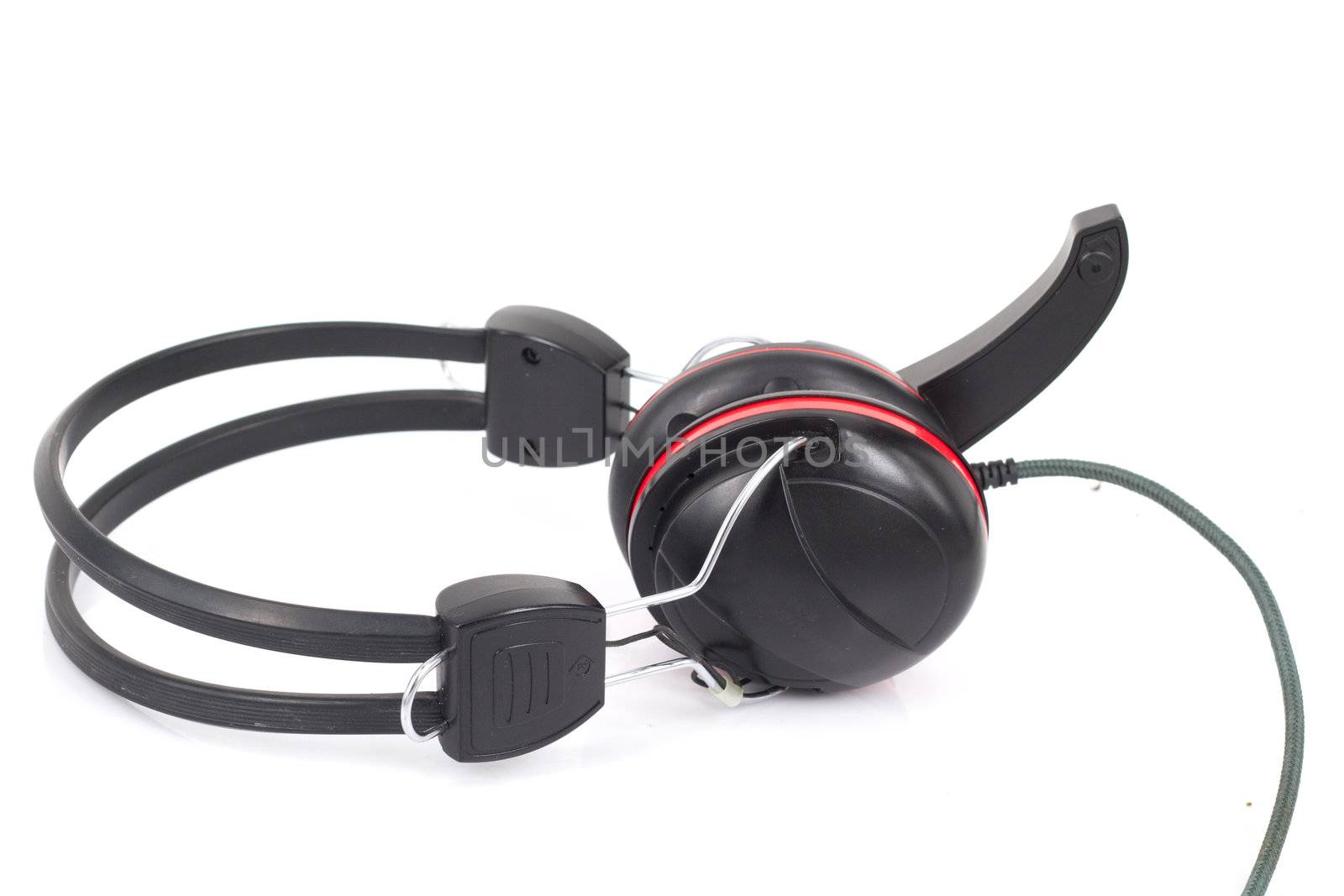 Used  headphone in white background